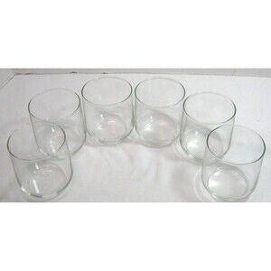 Vintage Libbey Clear Glass Tumblers 3.25" Lowball Whiskey Cup Lot Set (6)